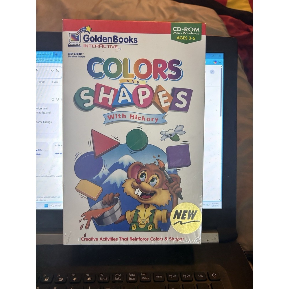 Golden Books Interactive Colors & Shapes Hickory Cd-Rom! New! Mac‎ Windows 3-6!